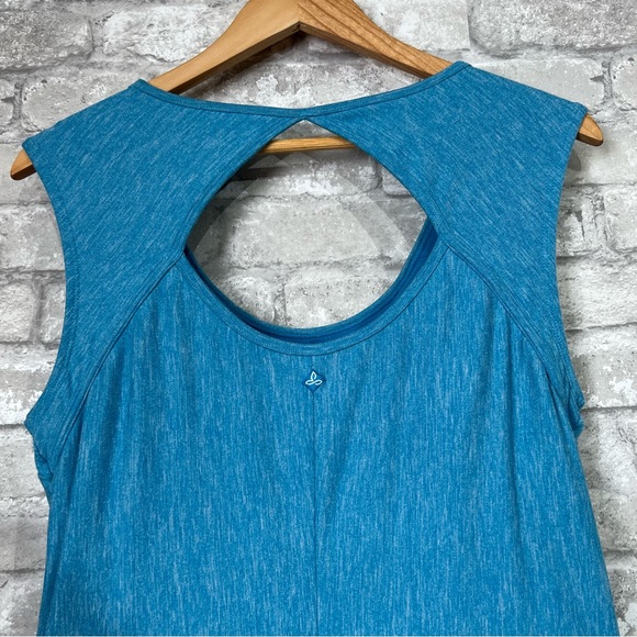 Prana Women's Large Performance Calico Blue  Athletic Dress with Cut Out Back - Picture 4 of 8